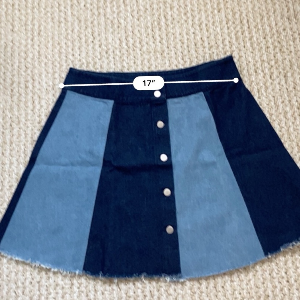 STOLEN HEARTS | Denim Mini Skirt Large - Picture 14 of 16